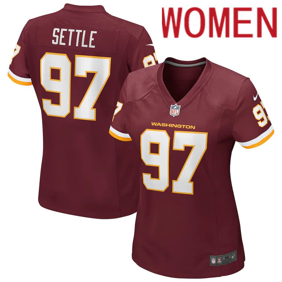 Women Washington Redskins 97 Tim Settle Nike Burgundy Game Player NFL Jersey